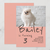 Convite de Aniversário para Foto de Cão-Puppy Pers