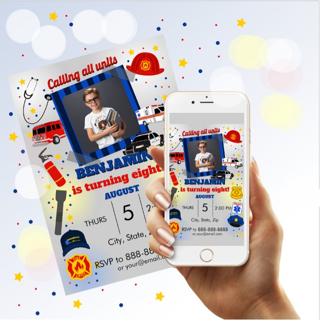 Convite de Aniversário para Foto do Primeiro Respo (Criador carregado)