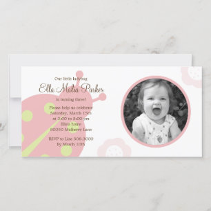 Convite de Aniversário para Foto Ladybug