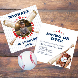 Convite de Aniversário para Fotografia de Baseball