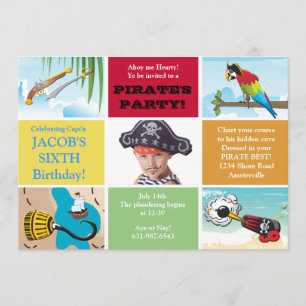 Convite de Aniversário para Fotos do Partido Pira