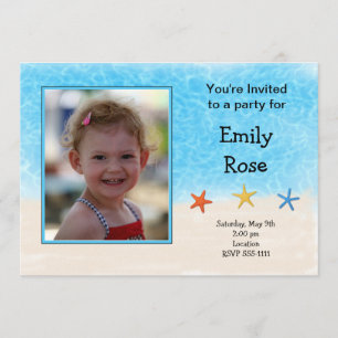 Convite de Aniversário para Fotos em Praia (#INV 0