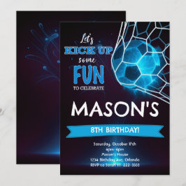 Convite de Aniversário para Futebol Azul