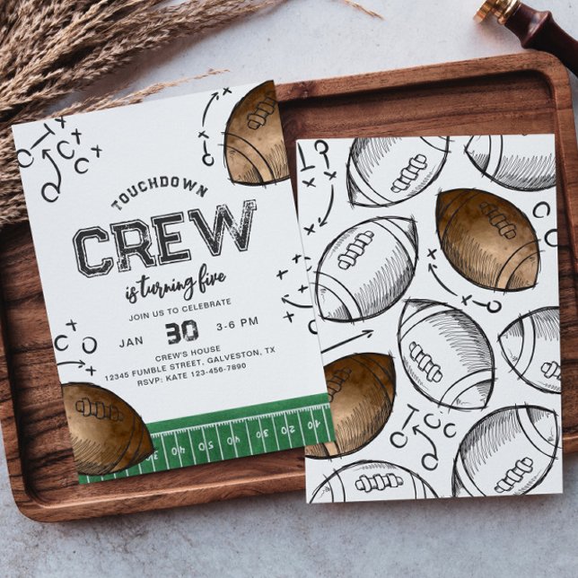 Convite de Aniversário para Futebol de Watercolor (Criador carregado)