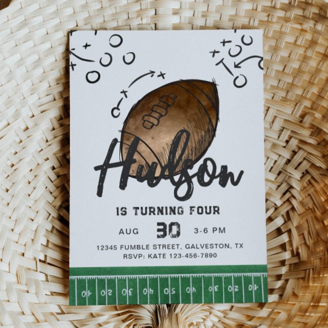 Convite de Aniversário para Futebol de Watercolor (Criador carregado)