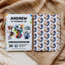 Convite de aniversário para futebol - Festa infant