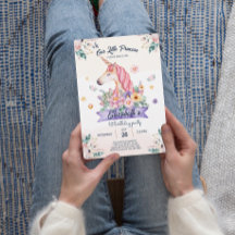 Convite de Aniversário para Garota da Flor de Água