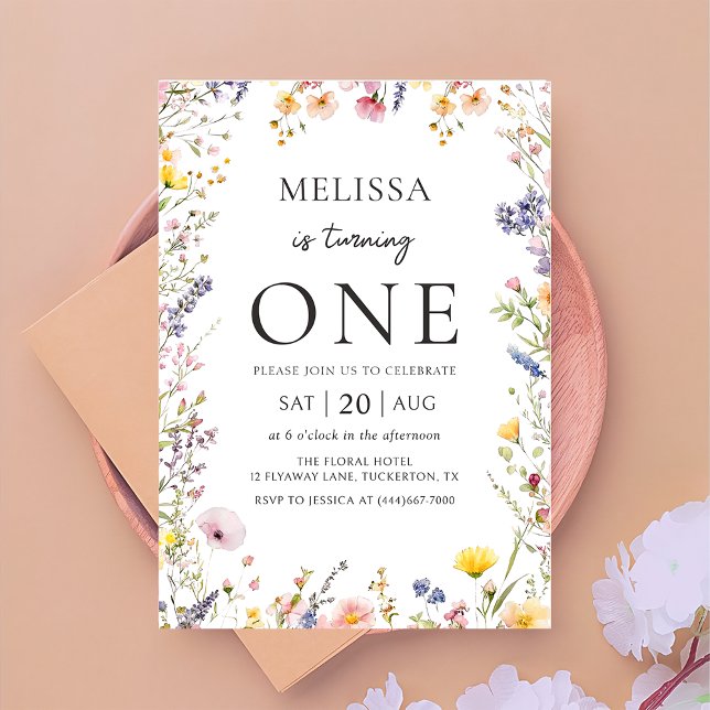 Convite de Aniversário para Garota de Flor Selvage (Criador carregado)