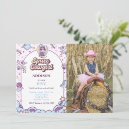 Convite De Aniversário Para Garota Do Espaço Com F