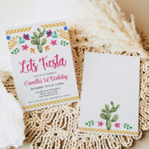 Convite De Aniversário Para Garota Fiesta De vamos