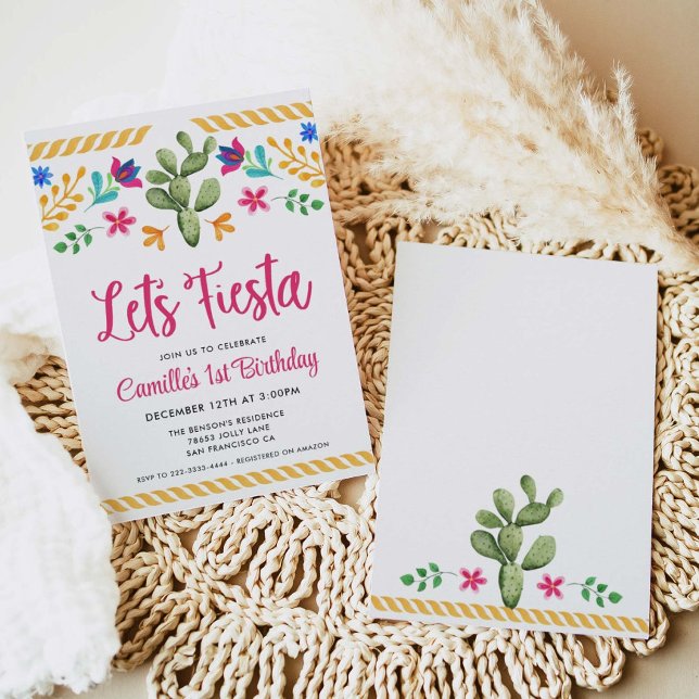 Convite De Aniversário Para Garota Fiesta De vamos (Criador carregado)