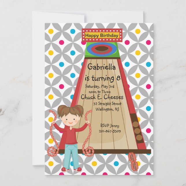 Convite de Aniversário para Garotas de Bola de Arc (Frente)