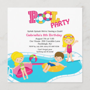 Convite de Aniversário para Garotas de Festa de P