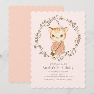 Convite De Aniversário Para Garotas De Gato De Vi