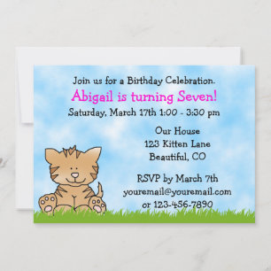 Convite de Aniversário para Garotas de Gato Kitty