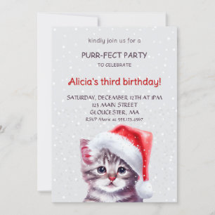 Convite de aniversário para gatos bonitos.