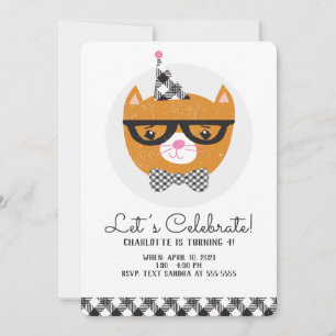 Convite de aniversário para gatos temidos
