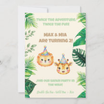 Convite de Aniversário para Gêmeos Menino e Menina