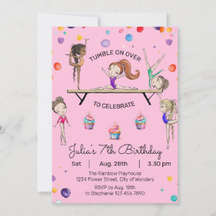 Convite de aniversário para ginástica   Festa de g