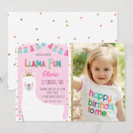 Convite de aniversário para Girl Llama