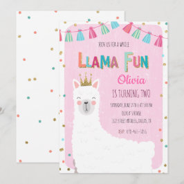 Convite de aniversário para Girl Llama