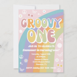 Convite de aniversário para Groovy One | Groovy Bi