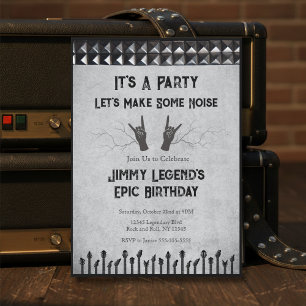 Convite de Aniversário para Guitarrista de Rock Ép