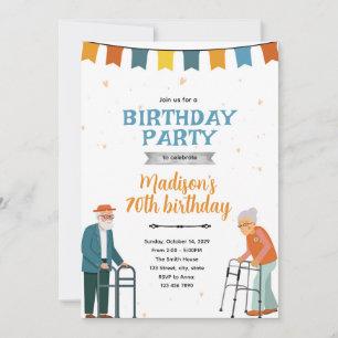 Convite de aniversário para idosos