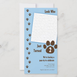 Convite de aniversário para impressão de pata azul
