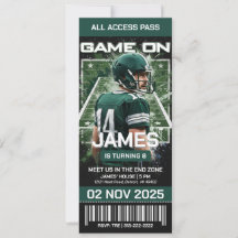 Convite de Aniversário para Ingresso de Futebol de