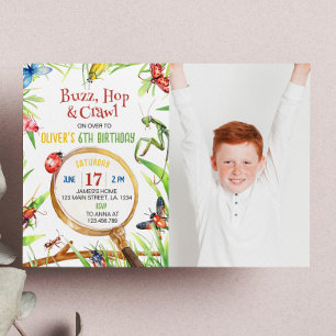 Convite de Aniversário para Insetos Insetos