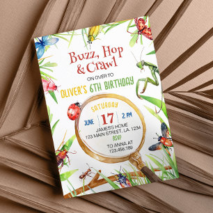 Convite de Aniversário para Insetos Insetos Nature
