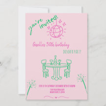 Convite de Aniversário para Jantar com Desenho Mod