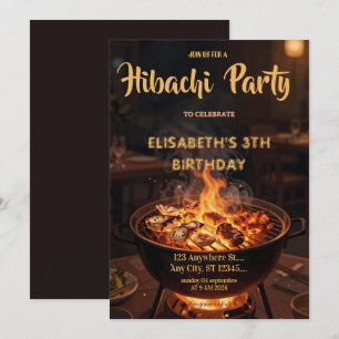 Convite de Aniversário para Jantar de Hibachi Japo