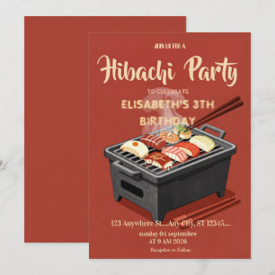 Convite de Aniversário para Jantar de Hibachi Japo