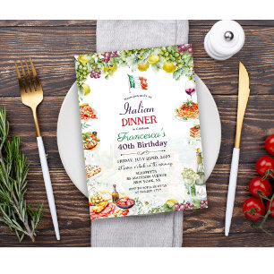 CONVITE DE ANIVERSÁRIO PARA JANTAR ITALIANO - QUAL