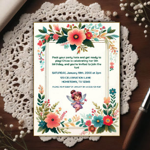 Convite de Aniversário para Jardim de Fadas Encant