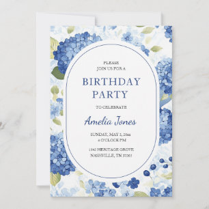 Convite de Aniversário para Jardim de Hortênsias A