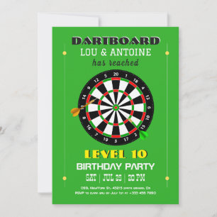 Convite de Aniversário para Jogador de Dardo