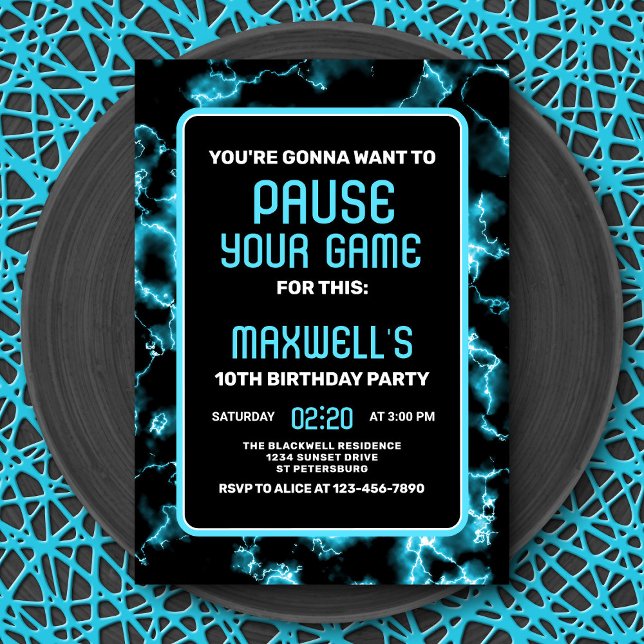 Convite de Aniversário para Jogo de Vídeo (Criador carregado)