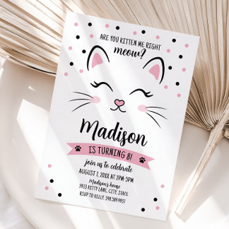 Convite de aniversário para Kitty Cat