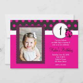Convite de Aniversário para Lady Bug Rosa