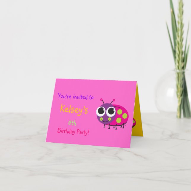 Convite de aniversário para Ladybug (Frente)