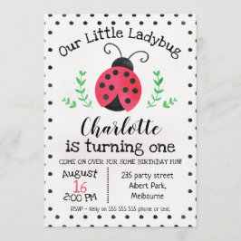 Convite de Aniversário para Ladybug da Watercolor