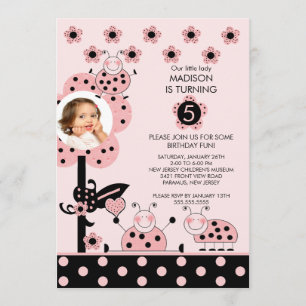 Convite de Aniversário para Ladybug, FOTO A Rosa 