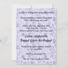 Convite de Aniversário para Lavandas Mágicas para 