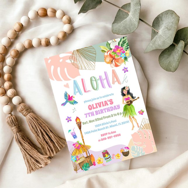 Convite de Aniversário para Luau Havaiano (Criador carregado)