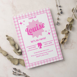 Convite de Aniversário para Menina de Festa Rosa
