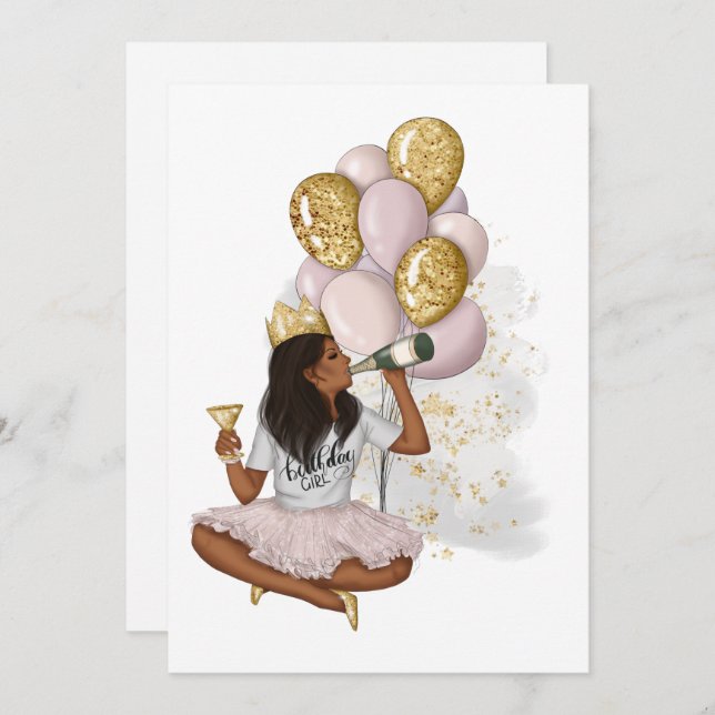 Convite De Aniversário Para Menina Do Melhor Dia (Frente/Verso)