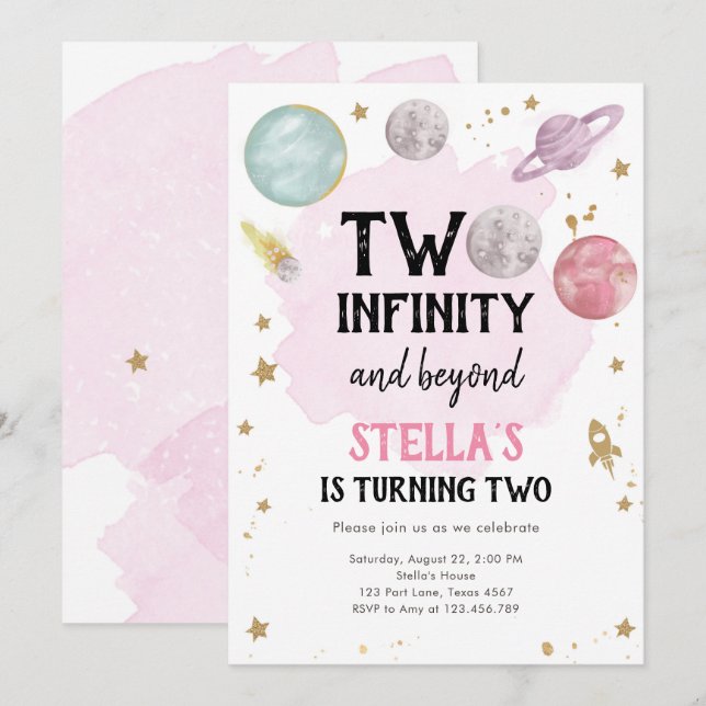 Convite De Aniversário Para Menina Do Planeta Exte (Frente/Verso)